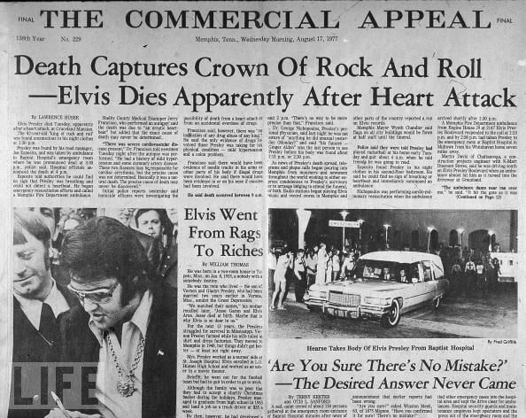 Elvis's Passing Headline